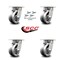 Service Caster 4 Inch Kingpinless V Groove Semi Steel Wheel Swivel Caster Set with Swivel Lock SCC-KP30S420-VGR-BSL-4 - alternate 6